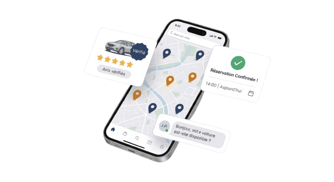 Application Voilib - carte des professionnels automobile près de chez vous